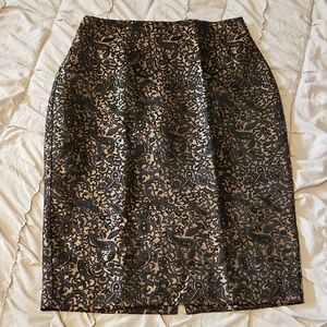 Elegant Black and Gold Patterned Skirt